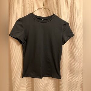 SHEIN Fitted Black Short Sleeve Top